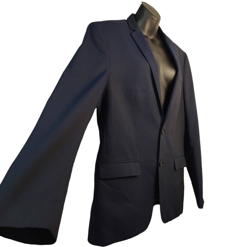 Zara Man Basic Blue Blazer Jacket Two Buttons Siz… - image 5